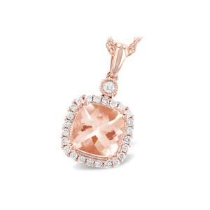 14kt rose gold pendant with morganite